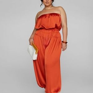 Strapless Satin Jumpsuit NWT